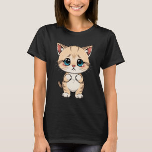 Camiseta Meme de Gatinho Triste Gato em Pé Amante de Gato E