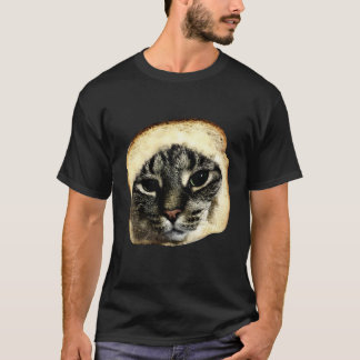 Camiseta Meme de Gato Cara de Pão Engraçado Amante de Gato 