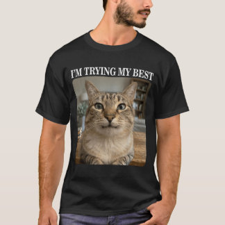 Camiseta Meme de Gato Chorando Engraçado para Homens Mulher