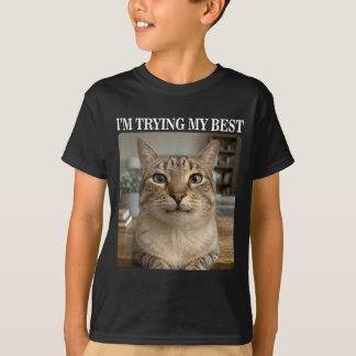 Camiseta Meme de Gato Chorando Engraçado para Homens Mulher