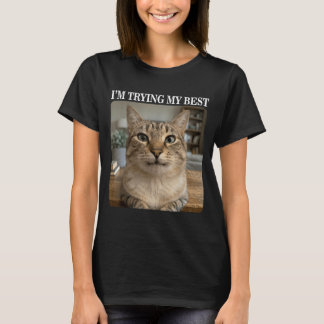 Camiseta Meme de Gato Chorando Engraçado para Homens Mulher