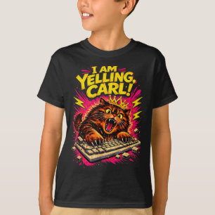 Camiseta Meme de Gato Donut Carl Eu Estou Gritando Engraçad