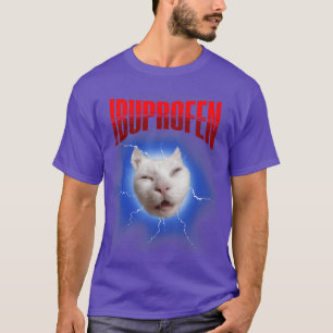 Camiseta Meme de gato engraçado com Ibuprofeno com felino f