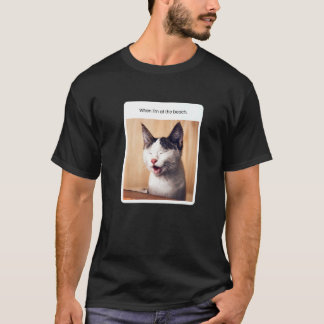 Camiseta Meme de Gato Férias de Verão Quando Estou na Praia