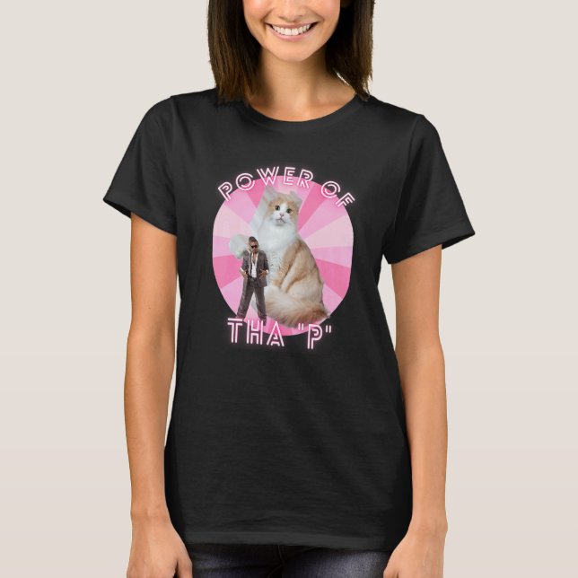 Camiseta Meme de Gato Irônico Hip hop Streetwear Poder de T (Frente)