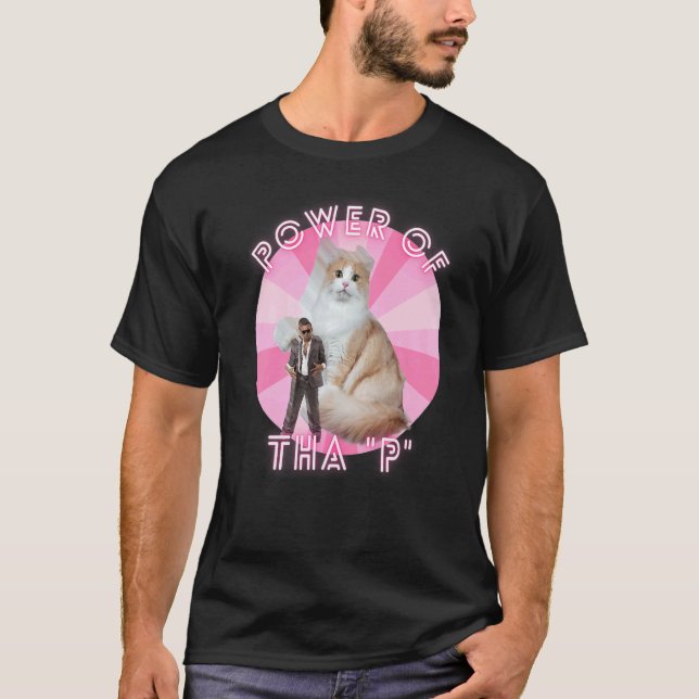 Camiseta Meme de Gato Irônico Hip hop Streetwear Poder de T (Frente)