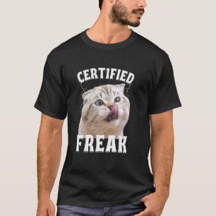 Camiseta Meme de Gato Louco Certificado Come Cimento Gato M