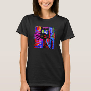 Camiseta Meme de gato preto gatinho espirituoso