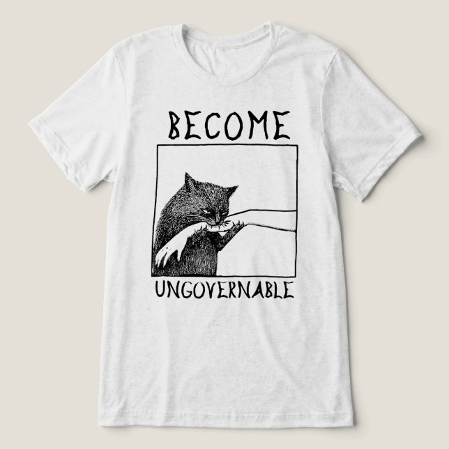 Camiseta Meme de Gato Preto Ingovernável (Design frontal)