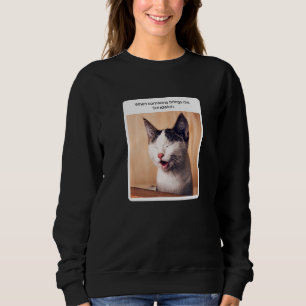 Camiseta Meme de Gato Quando Alguém Me Traz Sanduíche