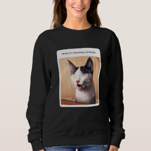 Camiseta Meme de Gato Quando Estou Ouvindo Podcast