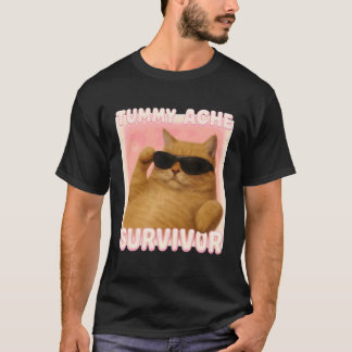 Camiseta Meme de Gato Sobrevivente de Dor de Barri