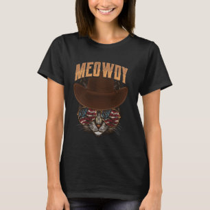 Camiseta Meme de Gato Texas Olá Western Cowboy Música Count