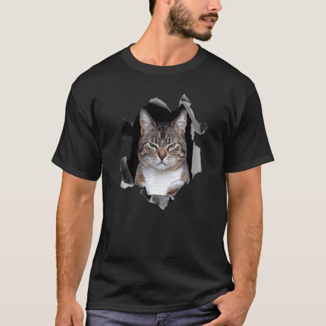 Camiseta meme de gato zangado rabugento (Frente)