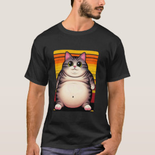 Camiseta Meme de Gatos Gordos Engraçados, Gato Chonk Presen