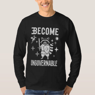 Camiseta Meme de Guaxinim Furioso Vintage Seja Ingovernável