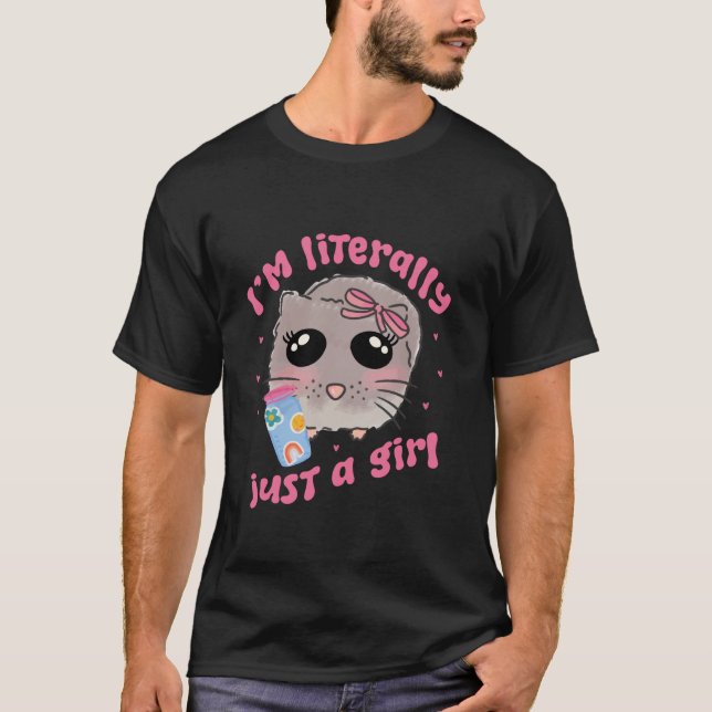 Camiseta Meme de hamster triste eu sou literalmente apenas  (Frente)