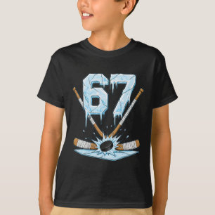 Camiseta Meme de Hockey Engraçado 67 6-7 Seis Sete Geração