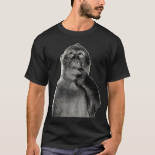 Camiseta Meme de Macaco Engraçado com Estilo de Arte de Hum