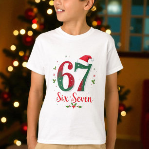 Camiseta Meme de Natal Seis Sete 67 6 7 Feriado