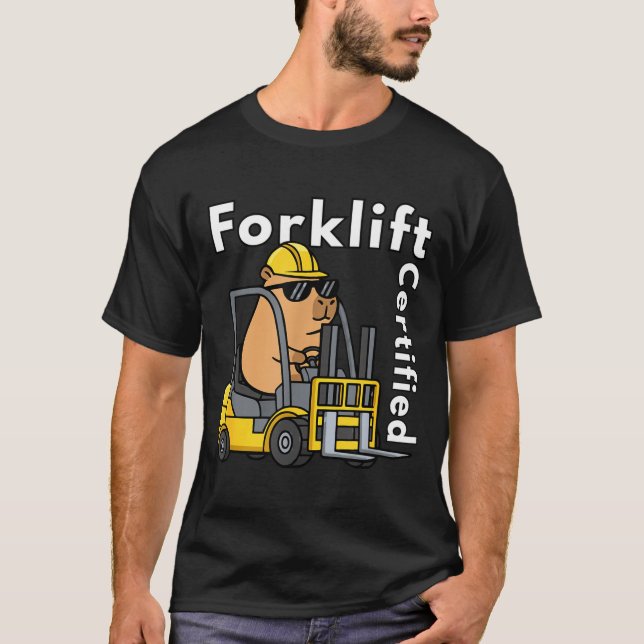 Camiseta Meme de operador de empilhadeira certificado de ca (Frente)