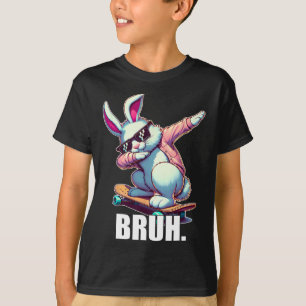 Camiseta Meme de Páscoa Dia Engraçado Coelho Ovos Adolescen