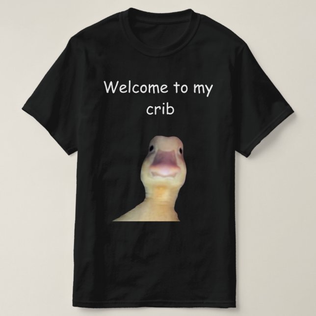 Camiseta Meme de Pato Engraçado – “Bem-vindo ao Meu Quarto” (Frente do Design)
