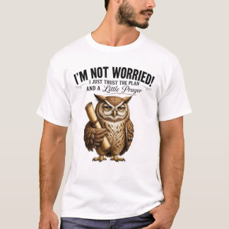 Camiseta Meme de Pequena Oração de Coruja Sábia Confie no P