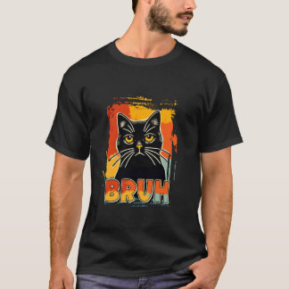 Camiseta Meme de Saudações do Gato Bruh Piada Engraçada Hom