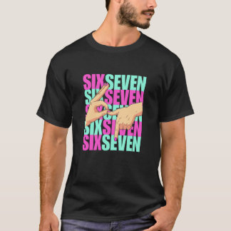 Camiseta Meme Divertido Seis Sete Rosa Azul Geração Alpha G