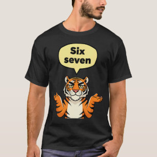 Camiseta Meme Divertido Seis Sete Tigre Geração Alpha Gíria