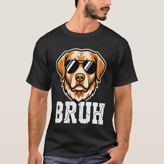 Camiseta Meme do Cachorro Bruh Labrador Retriever Engraçado (Frente)
