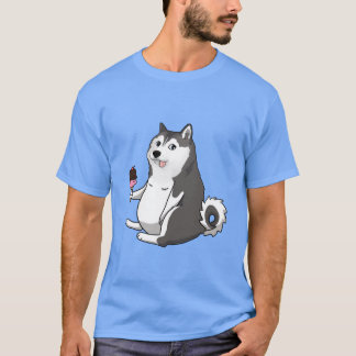 Camiseta meme do cachorro husky gordo doge
