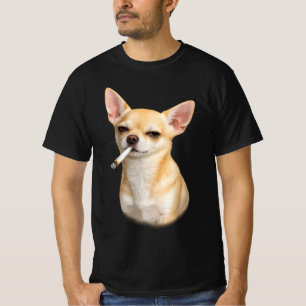 Camiseta Meme do Chihuahua Fumante Vintage, Chihuahua de Ci