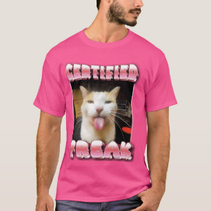 Camiseta meme do gato engraçado - Memória do gato maluco do