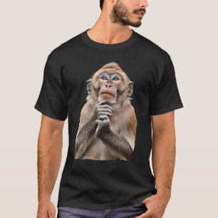 Camiseta Meme do Macaco Pensativo Contemplação Animal Intel