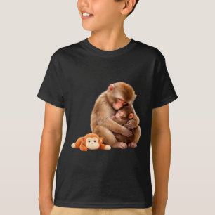 Camiseta Meme do macaco socando o animal de pelúcia abraçad