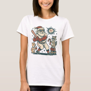 Camiseta Meme do Natal de Beisebol do Papai Noel 67