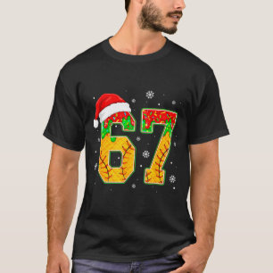 Camiseta Meme Engraçado 67 Natal Basebol Sorvete Menino