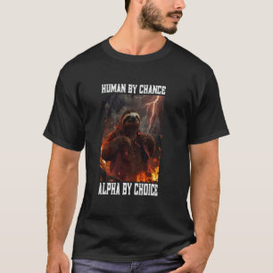 Camiseta Meme Engraçado de Bicho-Preguiça Alfa Cringe Anima