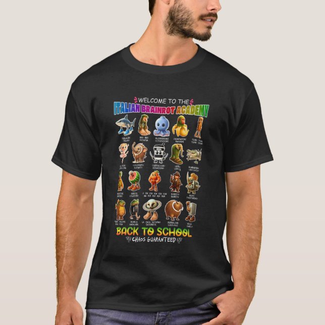 Camiseta Meme engraçado de Brainrot italiano Caos de volta  (Frente)