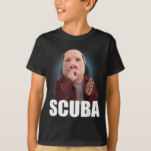 Camiseta Meme Engraçado de Dança de Scuba Porco Meme Brainr