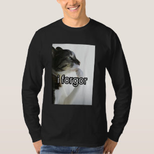 Camiseta meme engraçado de gato bobo eu esqueci meme de cri