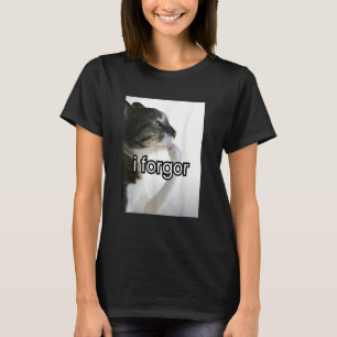 Camiseta meme engraçado de gato bobo eu esqueci meme de ver