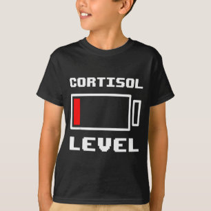 Camiseta Meme engraçado de nível de cortisol de bateria bai