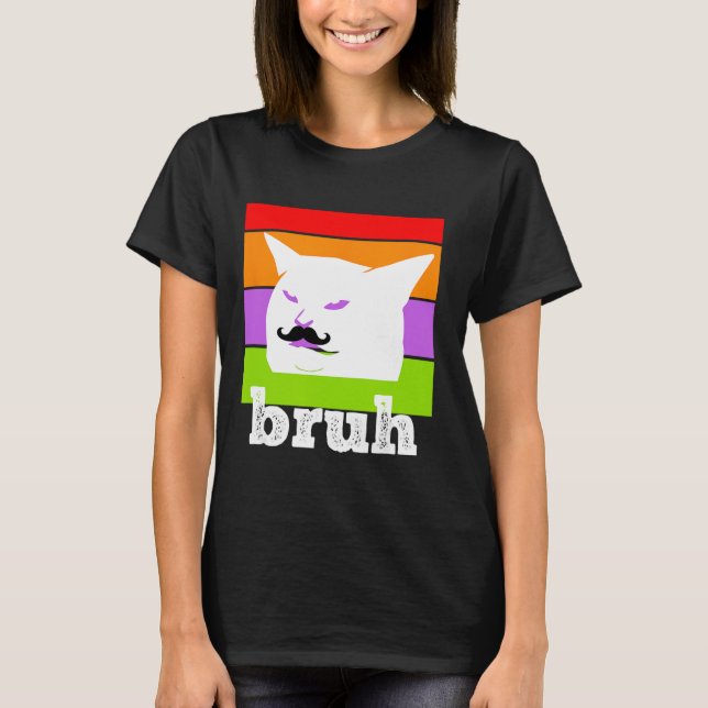 Camiseta Meme Engraçado Dizendo Bruh com Cat-cinco De Mayo- (Frente)