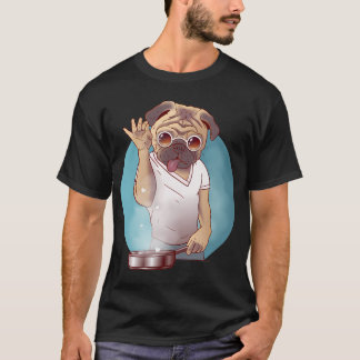 Camiseta Meme Engraçado do Pug Cozinhando Pug na Cozinha Sa