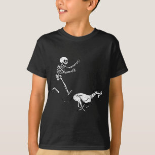 Camiseta Meme Engraçado Greyhound Esqueleto Correndo Hallow