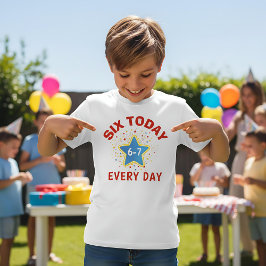 Camiseta Meme Engraçado Seis Hoje 6-7 Todos os Dias Anivers