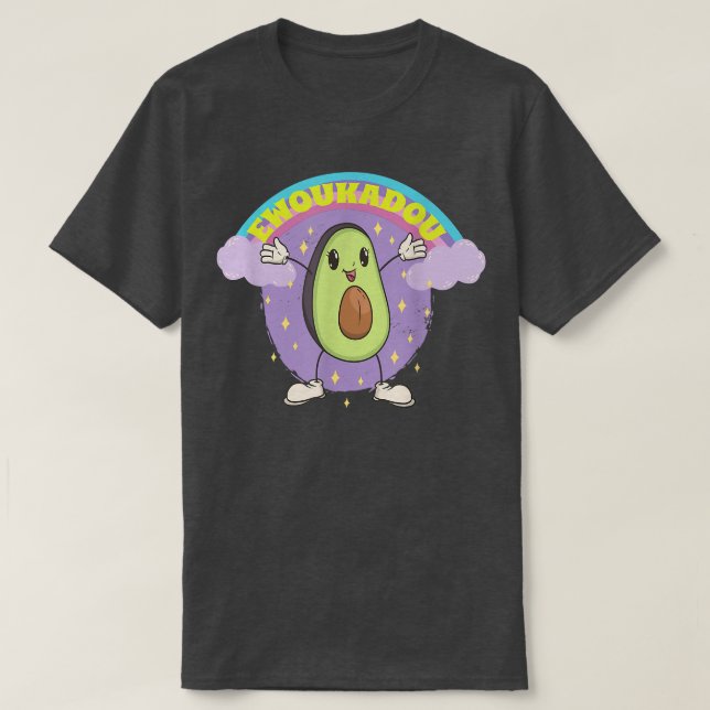 Camiseta Meme Ewoukadou Avocado Vegan Comendo Vegan Saudáve (Frente do Design)